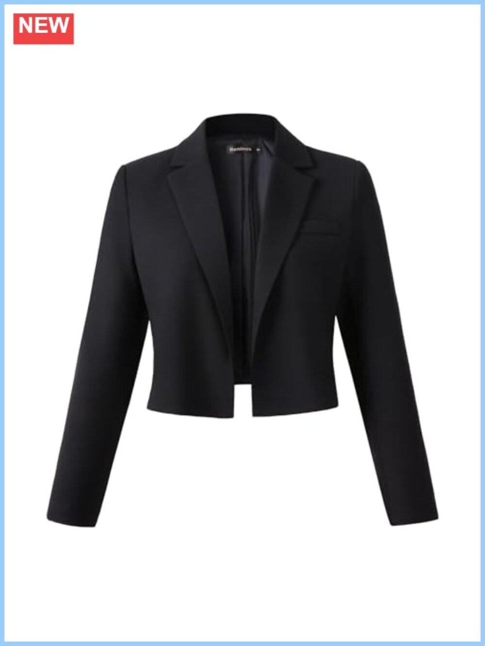 Women's Cropped Blazer Jacket Long Sleeve Notched Lapel Casual Office Suiting